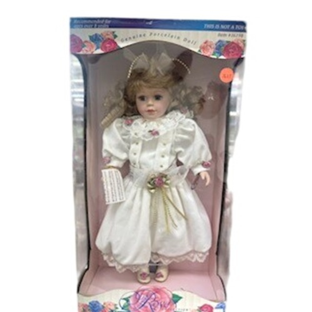 Rose Collection Genuine Porcelain Doll Victorian Lace Dress Item 26298 NIB